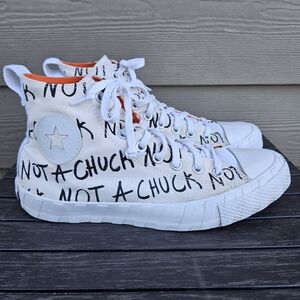 Converse Graffiti UNT1TL3D Not A Chuck High Top Sneakers White 166503c Size 9